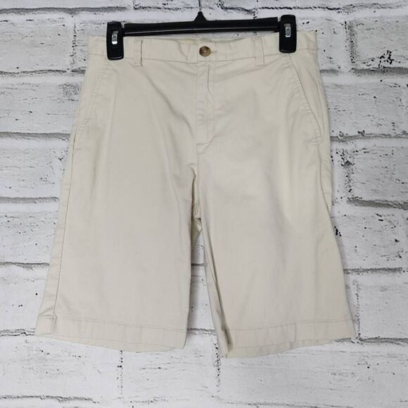 Vineyard Vines Boys Khaki Flat Front Adjustable Waist Stretch Chino Shorts Sz 16 - Picture 1 of 11